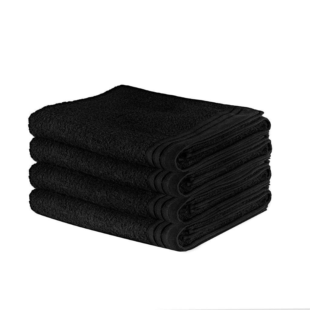 Gc Gaveno Cavailia Wilsford-Black Gaveno Cavailia Luxurious Wilsford 100% Eyptian Cotton 500 Gsm Super Soft Extra Absorbent 4Pk Bath Sheets Set [ 75X135 Cm-Black ]