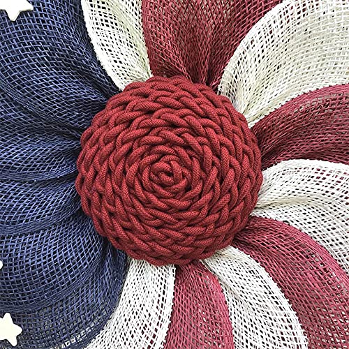 July 4Th Patriotic American Flag Wreath 2022 Burlap United States Independence Day Simulation T Ulip Hanging Garland For Front Door Window Wall Art Decorations Party Favors Home Office School Decor #TOP2