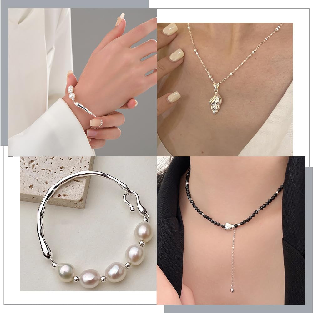 Beebeecraft 50 Perline Distanziali In Argento Sterling 925 Da 3 Mm Per Gioielli Fai Da Te