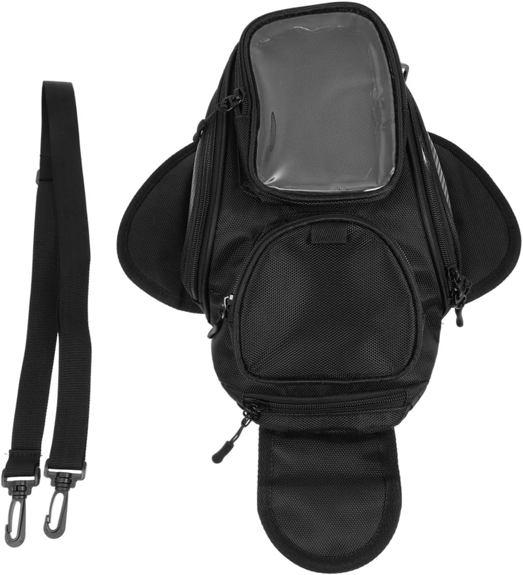Motorcycle Tank Bag Motorbike Fuel Pouch with Transparent Phone Window Large Capacity Storage for Essentials and Tools