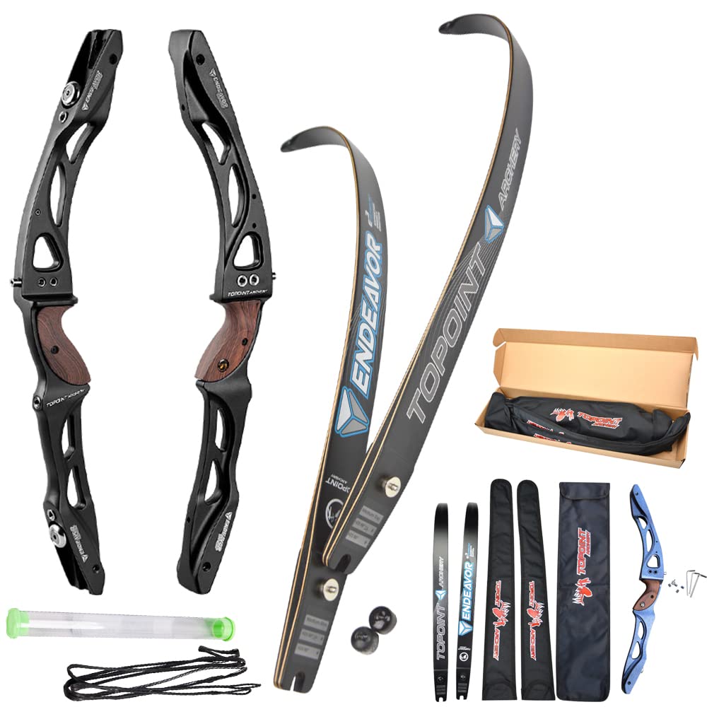wolfman 18-44 Lbs Recurve Bow Set Adult ILF Bow Riser CNC Machined Aluminum Alloy Archery Competition Bow Arrow Set Huntingbow Right Handed for Training Shooting Compete