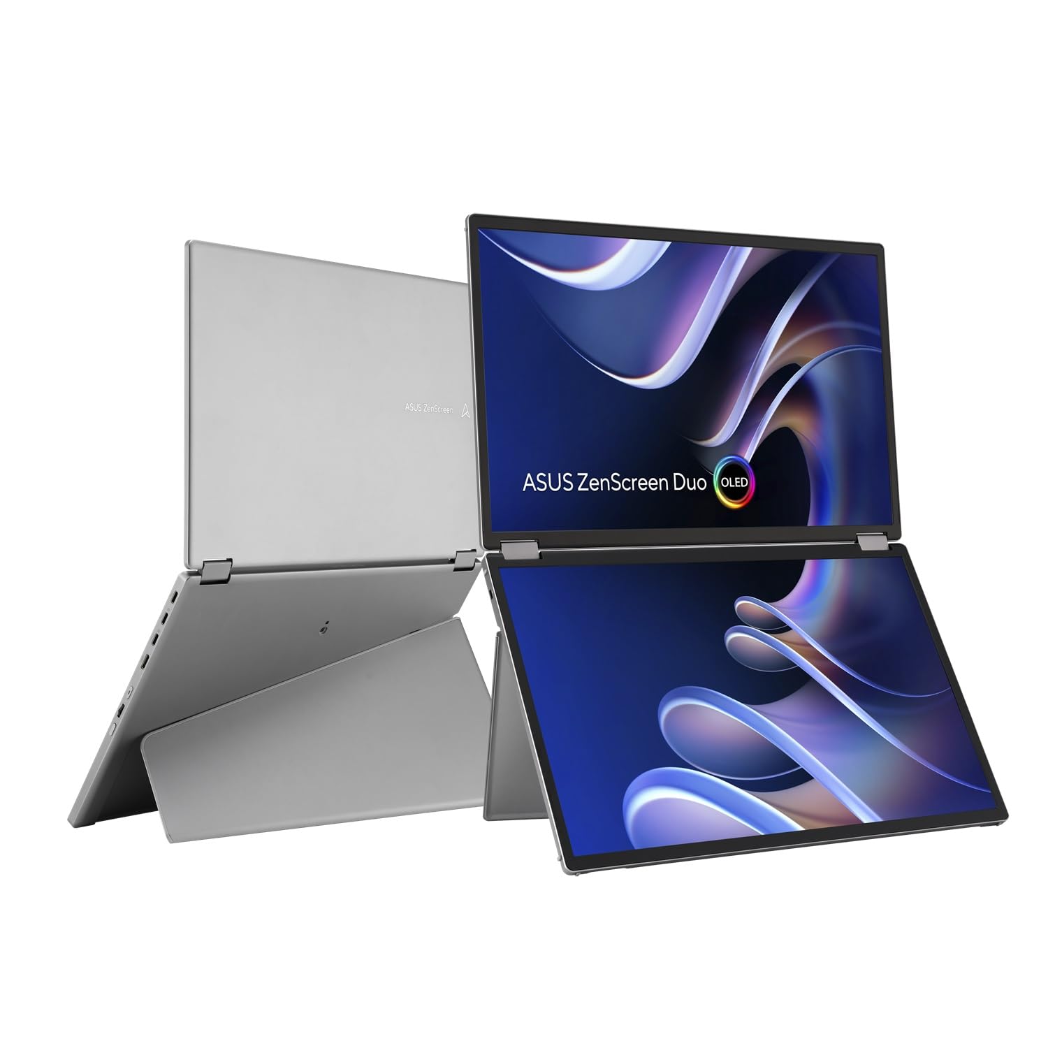 ASUS ZENSCREEN DUO OLED MQ149CD, Monitor Portatile da 14" FHD OLED, Nero | (1920 x 1200), DisplayHDR 400 True Black, 100% DCI-P3, Dual USB-C, Mini-HDMI, Treppiede Incluso
