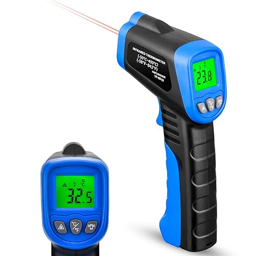Pistola de termómetro infrarrojo, pistola de temperatura INFURIDER mide la temperatura de -58  a 842  con pantalla retroiluminada, pistola