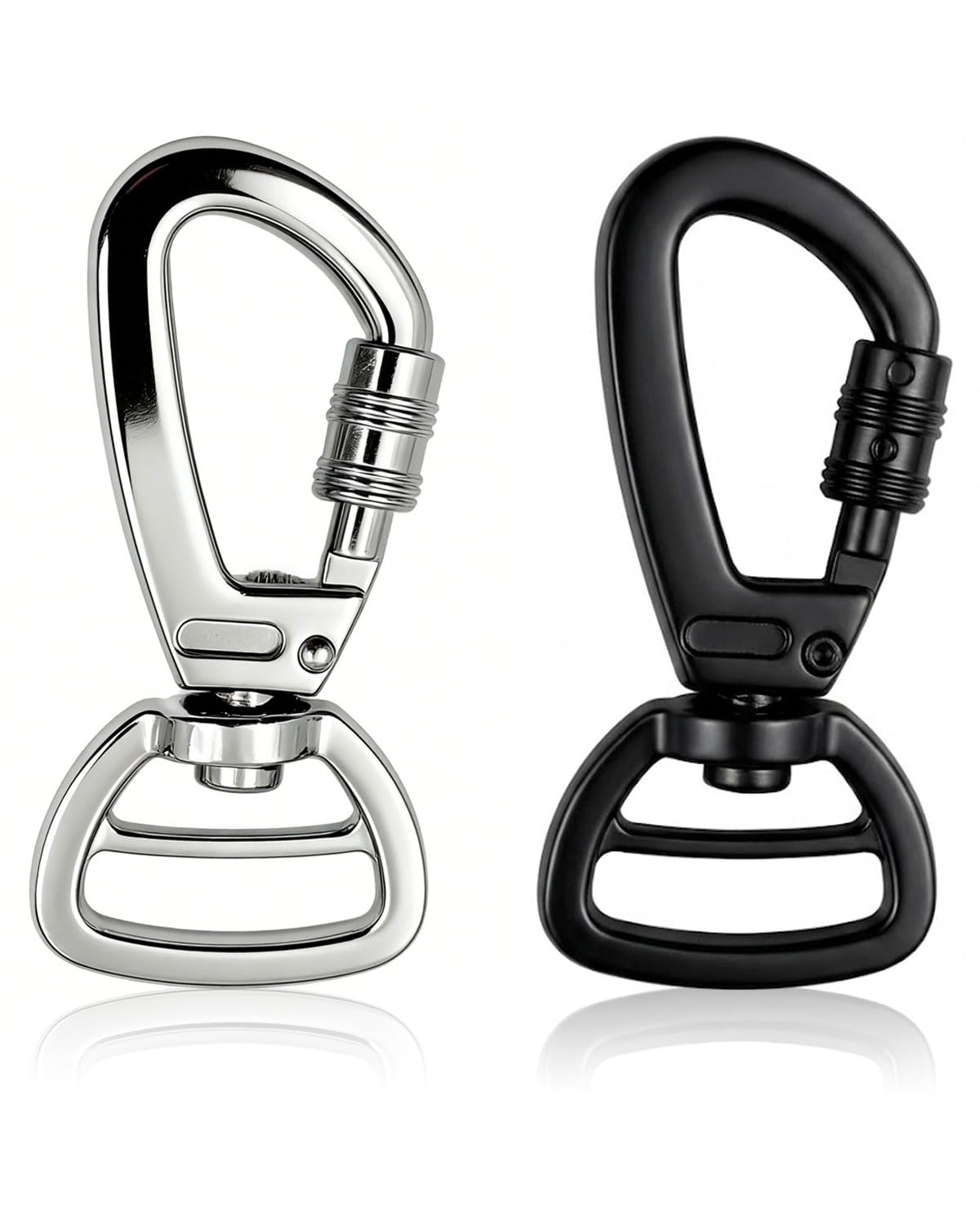 2 Pezzi Moschettone Girevole per Cane Guinzaglio e Chiavi Carabiner con Chiusura di Sicurezza a 360° Rotante Gancio Metallico Resistente per Collare Zaino e Attrezzatura Outdoor