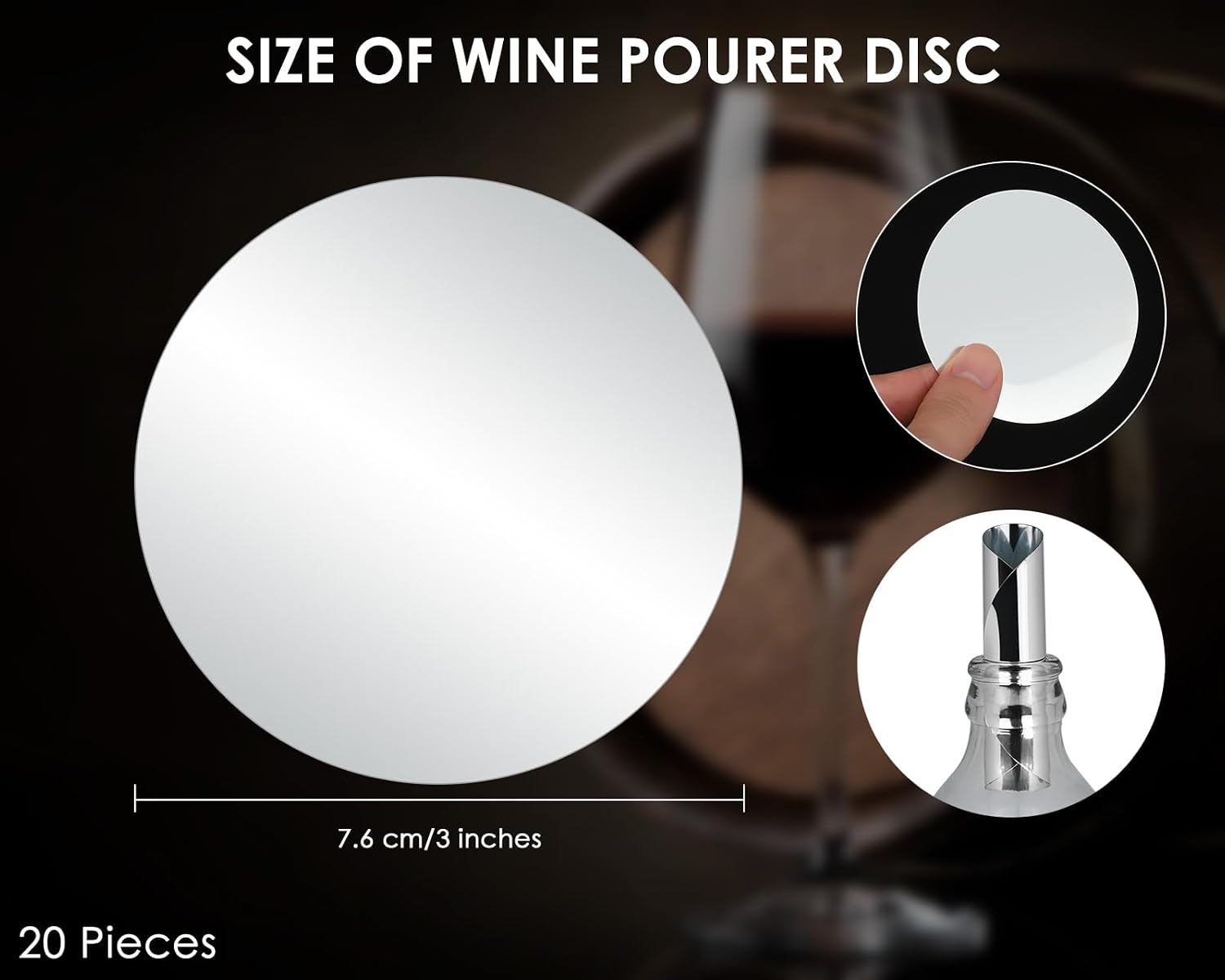 DS. DISTINCTIVE STYLE Wine Pourer Disc 20 Pieces Pour Spouts Drip-free Wine Pourers for Wine Bottles