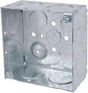 Steel City 52171-1 Pre-Galvanized Steel Square Box with Ground Bump and 1/2-Inch and 3/4-Inch Eccentric Knockouts