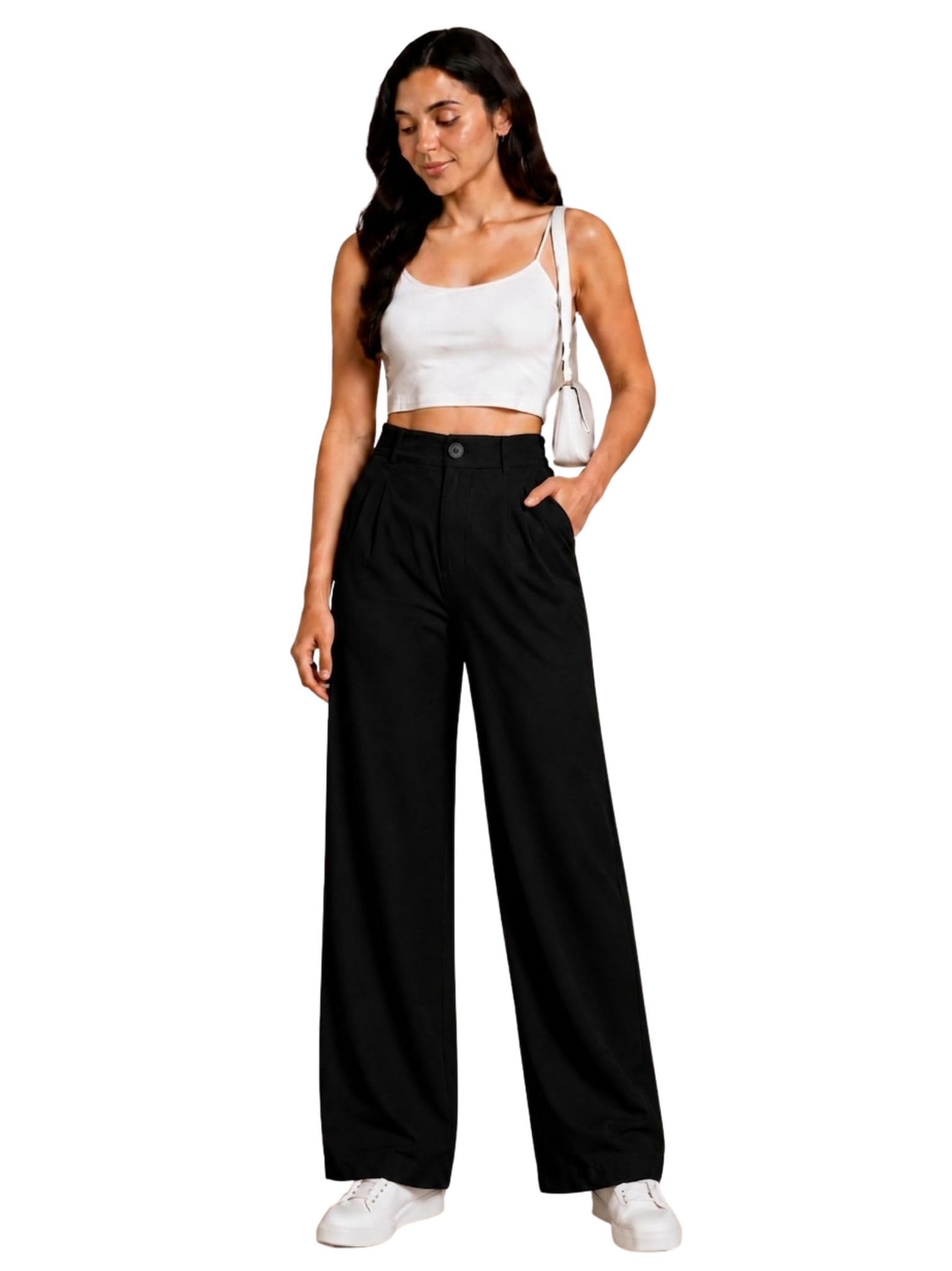 Women's NS Lycra Korean Style Trousers | High-Waisted Casual Pants | Elegant Straight-Leg Office Wear | Travel & Daily Outfit | Soft & Comfortable-image-22