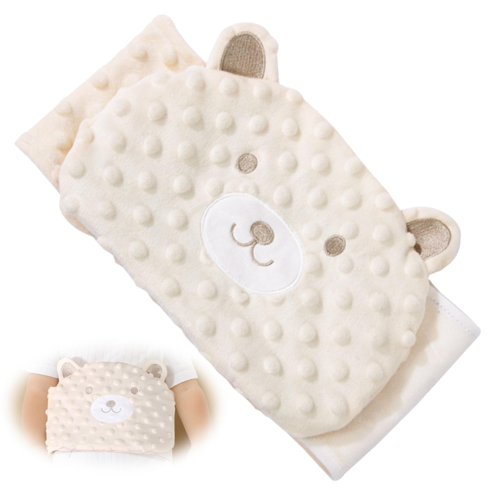 Bouillotte Bebe Anti Colique, Ceinture Chauffante Sèche Anti-Colique Pour Nourrisson, Idéale Pour Les Maux De Ventre Et Les Ballonnements, Garnissage En Pierres De Haricots Rouges