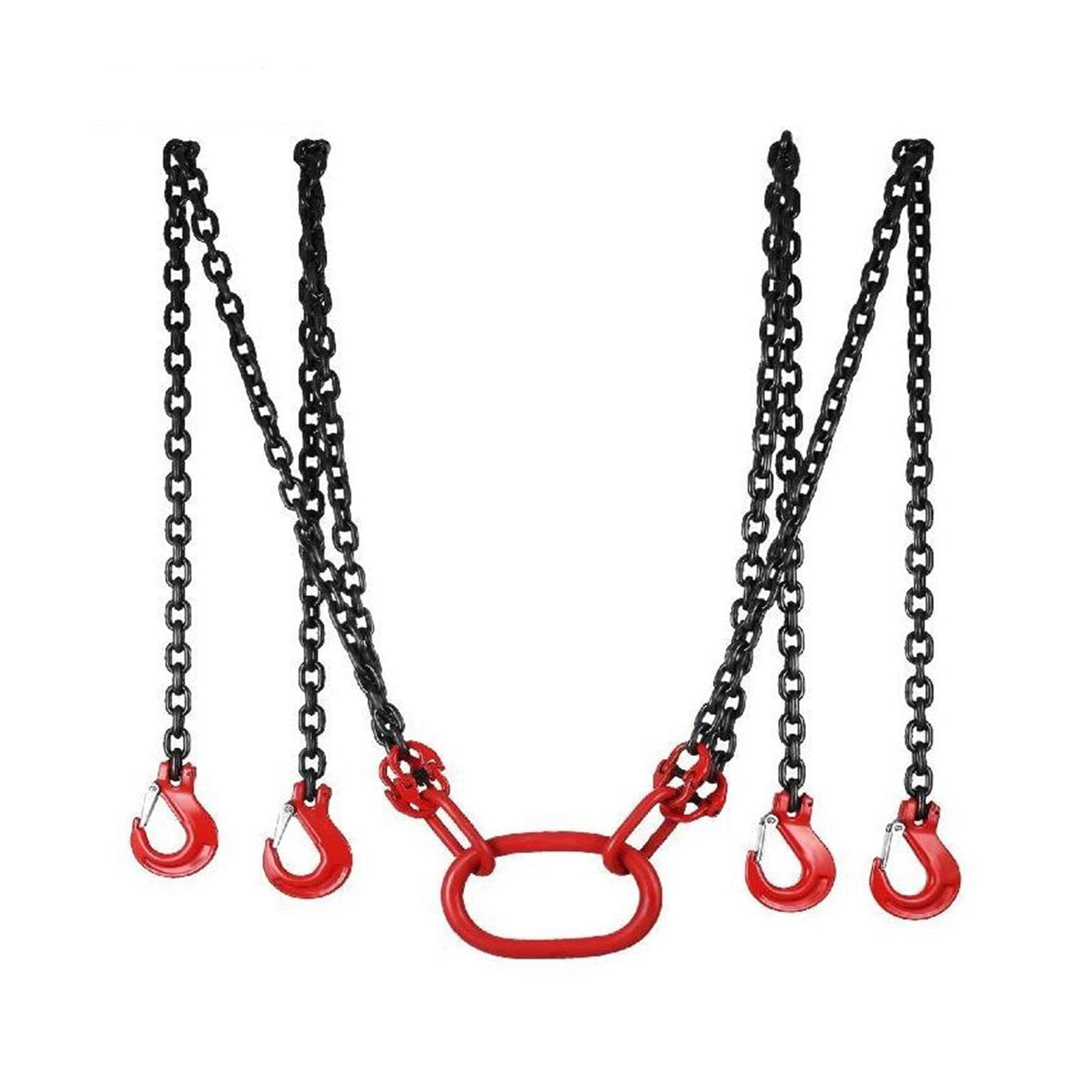 VSOLS Sollevamento della Catena Sollevamento 5 tonnellate 1. 5m 3m 4m x 5/16 Pollici Pesanti con Ganci di Grado a 4 Gambe e Acciaio in Lega G80 a regolamento (Diameter : 8mm, Length : 1.5M)