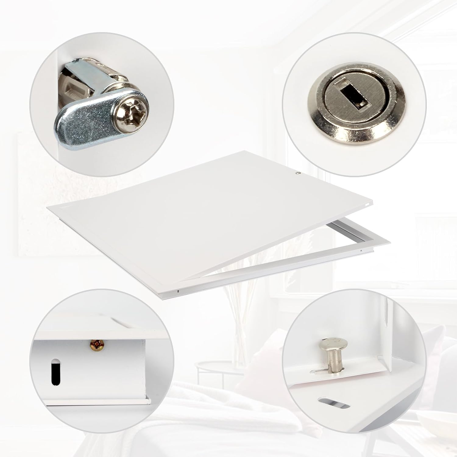 24 x 24 Inch Metal Access Panel, Plumbing Access Doors with Cam Latch Lock, Easy Install Removable Lockable Wall Hole Cover Hinged Panel for Drywall, Ceiling, Wiring, Cables, Attic Door