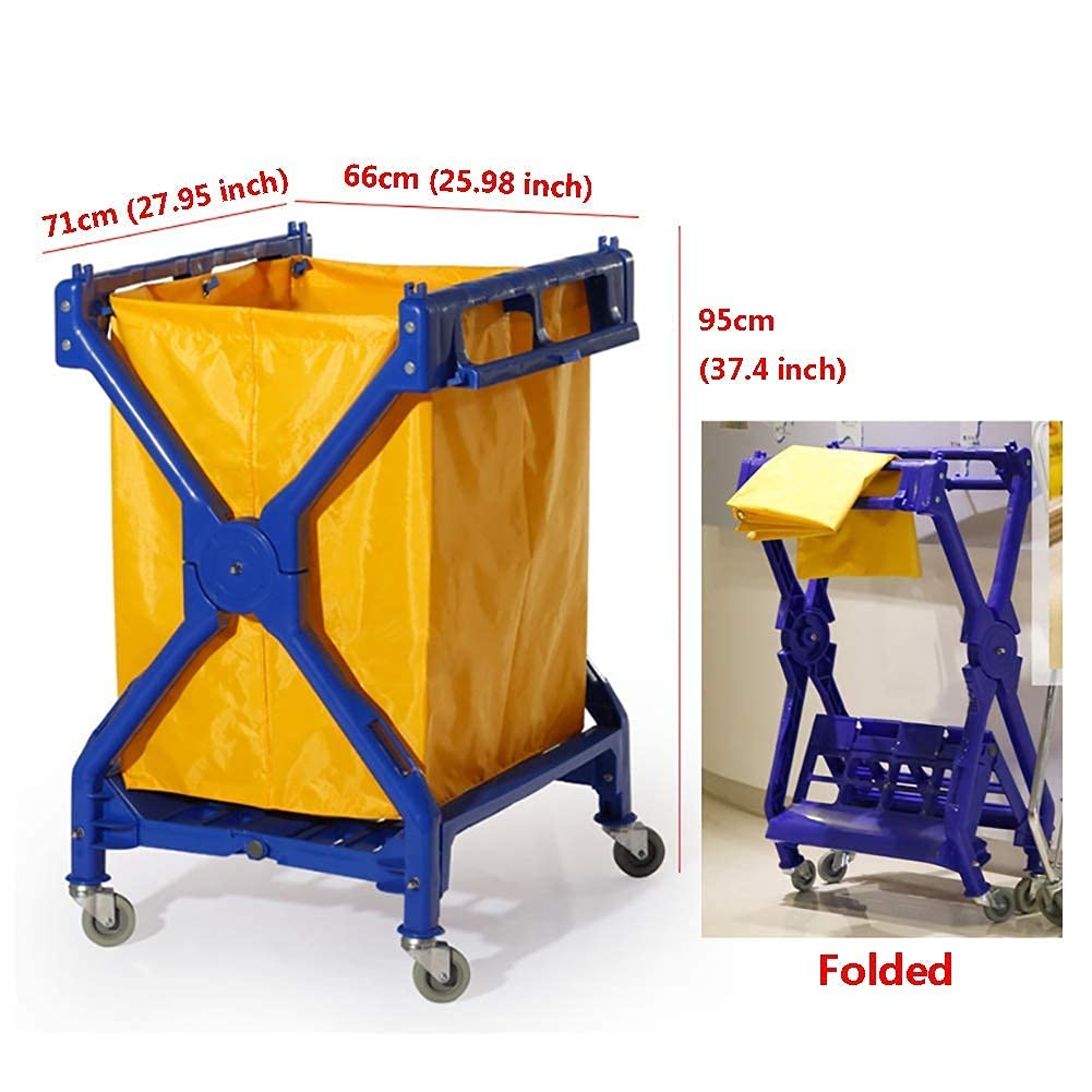 Carrelli Mobili per Carrelli a Mano, Carrello per il Servizio Domestico in Plastica Carrello Pieghevole X-Carrello per Lino Cesto per Biancheria con Ruote, Capacità Di Carico Di 220 Libbre