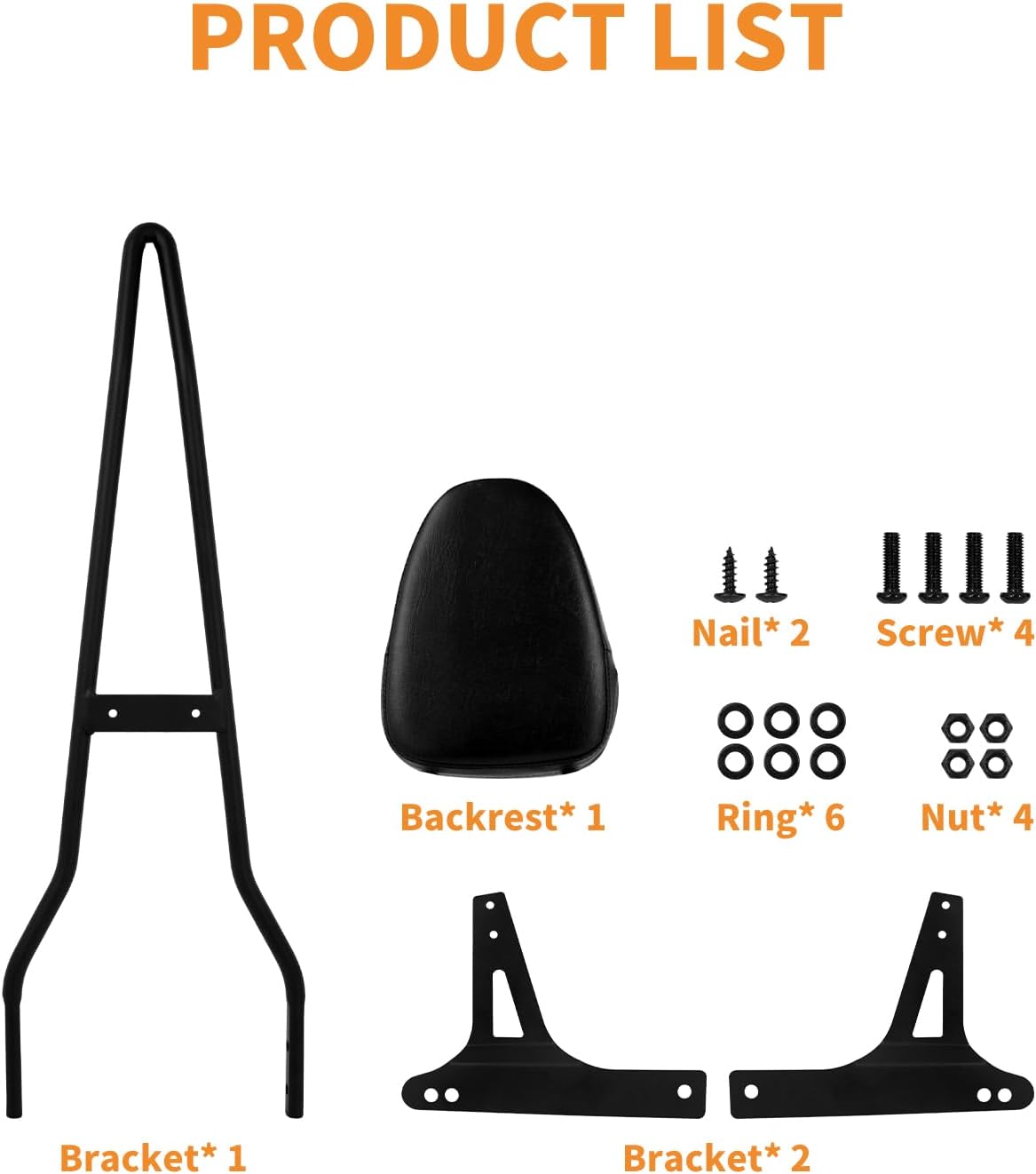 Motorcycle Rear Passenger Backrest Sissy Bar with Cushion Pad Fit For Harley Dyna Street Bob FXDB Super Glide FXD Low Rider FXDL 2006-2016