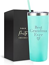 Best Grandma Ever Tumbler- 22oz BPA Free Tumbler Travel Mug with Straw and Lid- Best Grandma Gifts - Best Grandma Tumbler for Mothers Day Tumbler for Grandma - Best Grandma Water Bottle