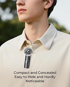 3-in-1 Microphone for iPhone, Android, iPad, Camera, Wireless Microphones, Mini Microphone, Lapel Mic with Noise Reduction, Crystal Clear Sound & 7H Battery for Recording, YouTube, Podcast, Vlogging