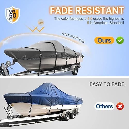 Miniatura 8 de Cubierta de lancha de grado marino 900D resistente a la decoloración y al desgarro, resistente al agua y a prueba de rayos UV, accesorios de metal