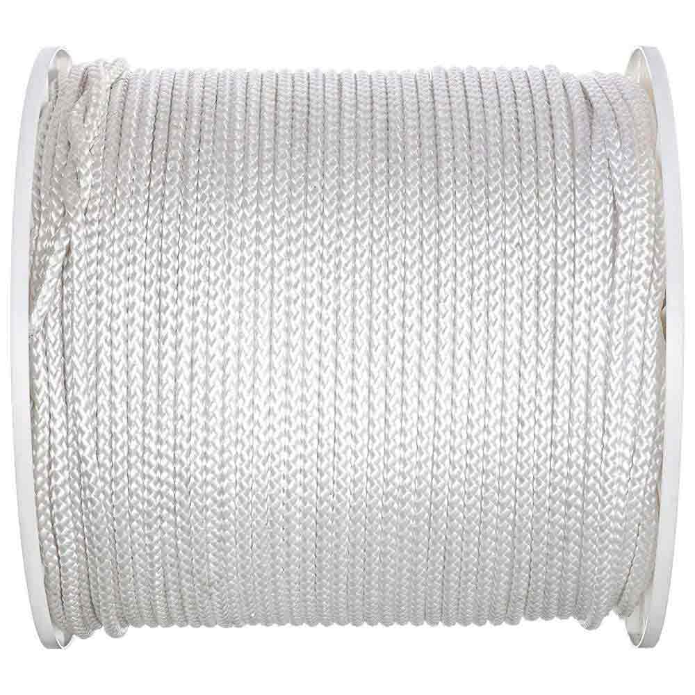 Seachoice Corde d'arrimage 48011 - Blanc - 2,2 cm x 300,5 m - Résistance à la Traction de 374,2 kg - en polypropylène tressé à 8 brins