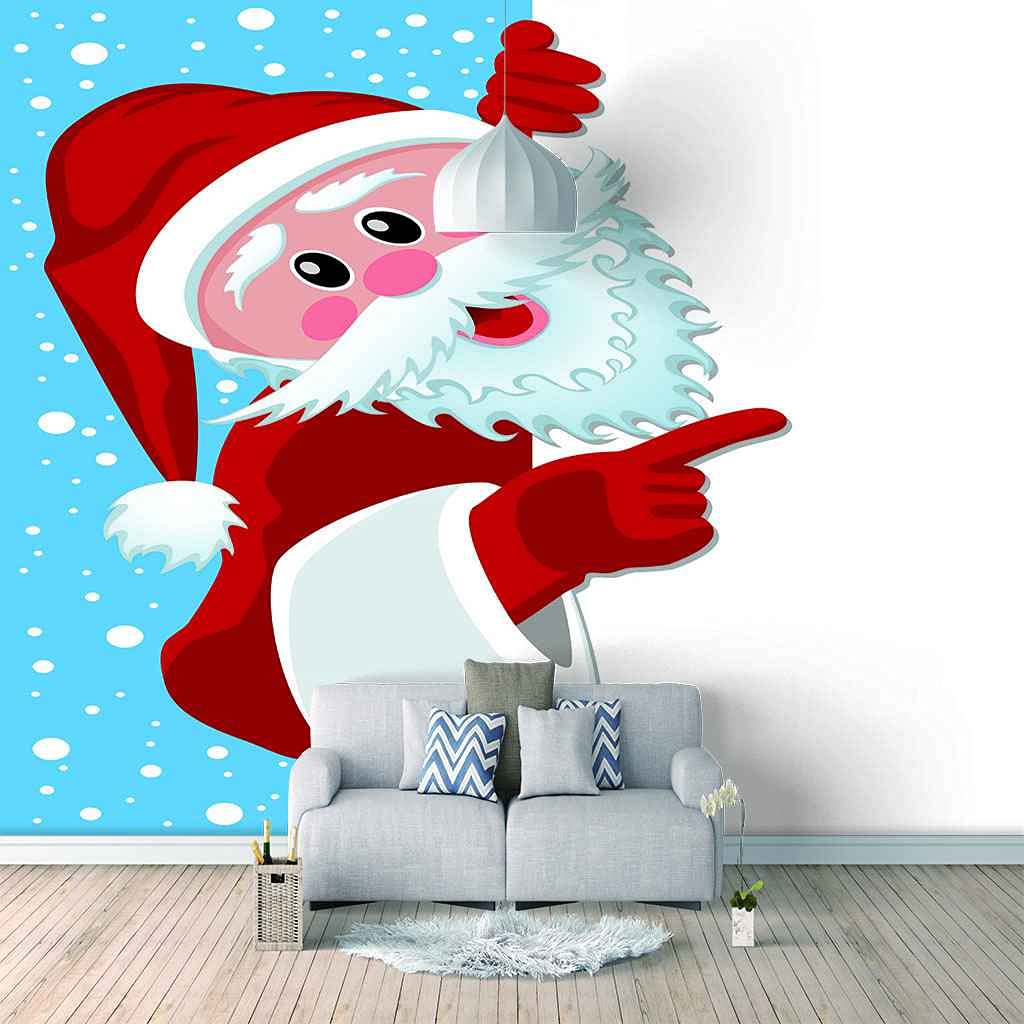 Poster geant mural personnalisé Noël en toile adhésive facile à poser