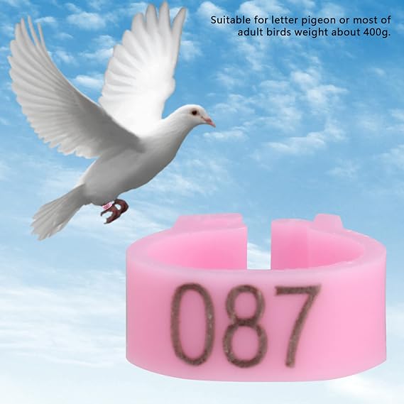 AYNEFY Pigeon Leg Rings,100Pcs / Bag 8mm 001-100 Numbered Letter Bird Leg Bands Pigeon Foot Rings Chick Leg Tags for Bird Ducks Chicken Pigeons Goose Poultry
