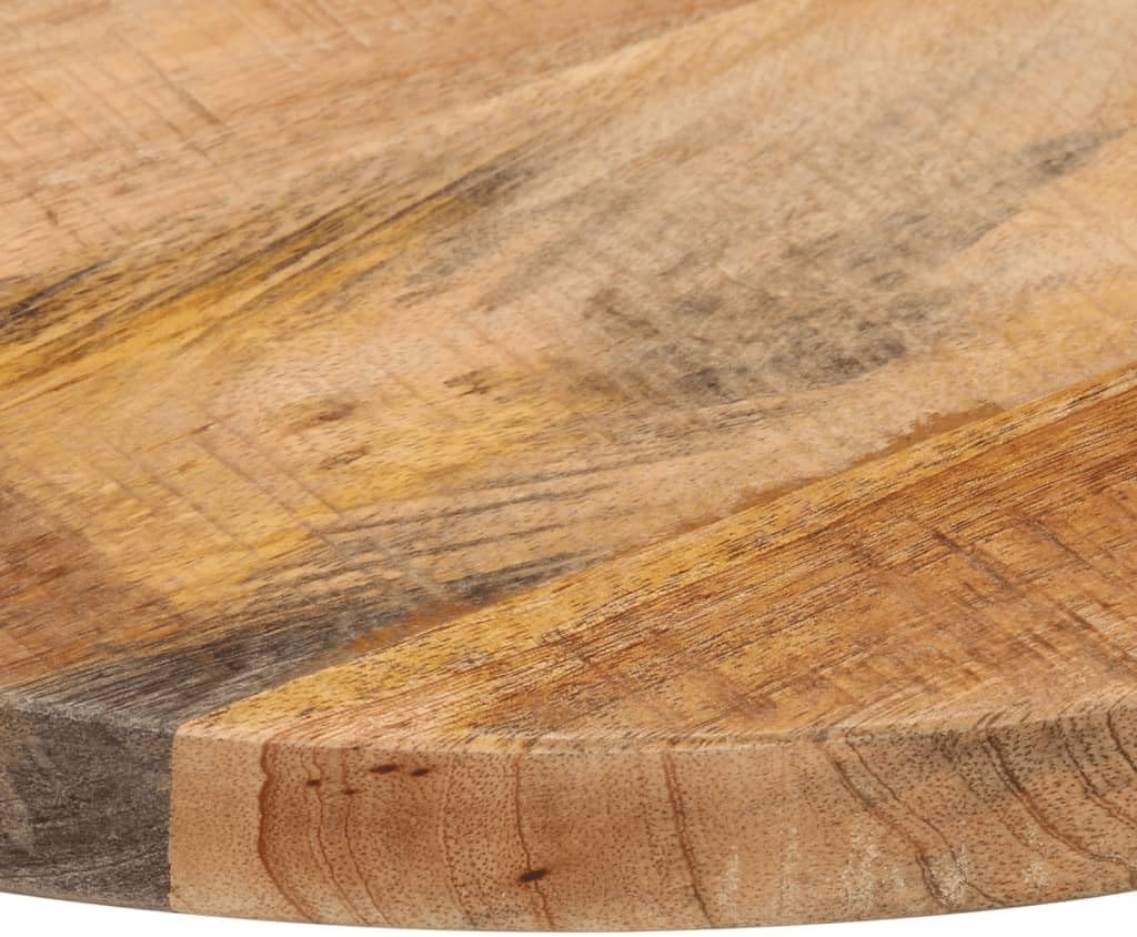 vidaXL Round Solid Wood Dining Table Top Ø 24 in Rustic Mango Finish | Natural Look for Indoor and Outdoor Use Durable Craftsmanship Unique Texture Design Wooden Replacement Furniture
