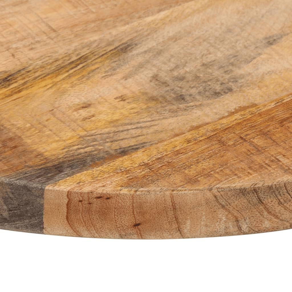 Plateau de table rond en bois de manguier - 60 x 1,5 cm - Naturel rustique - En bois massif - Pour salle à manger, cuisine, extérieur, bistrot et maison - Pour salon, balcon, salle à manger
