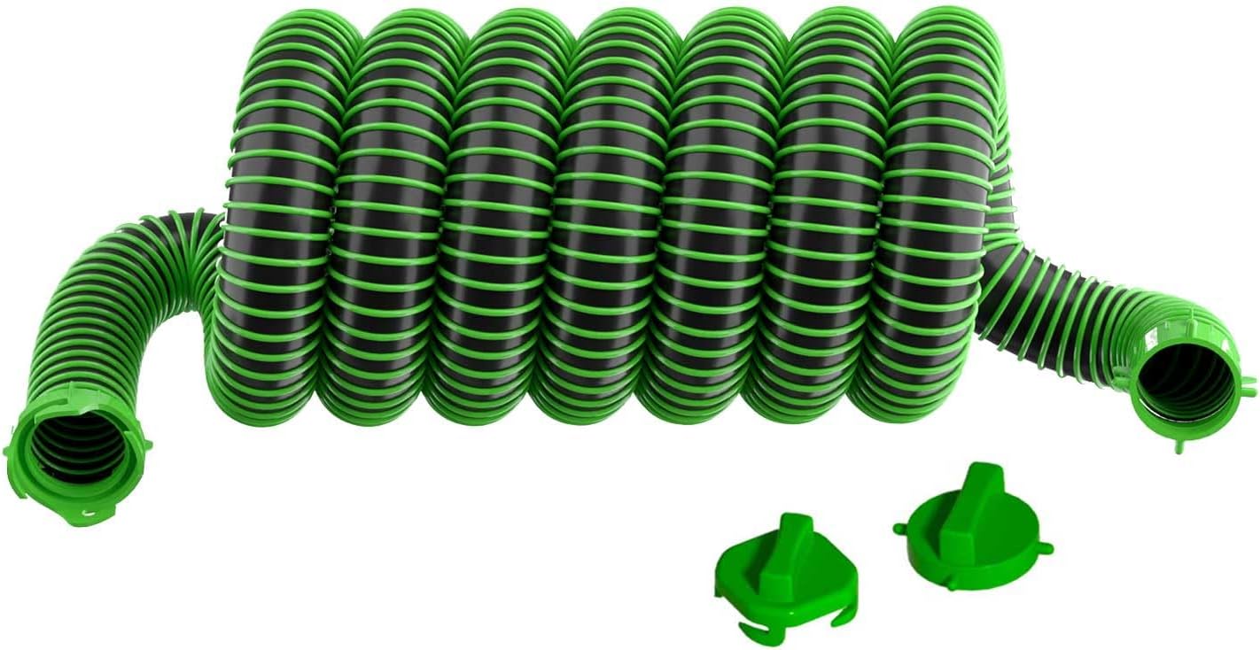 RV Sewer Hose Kit Fit All Adapter- 20 FT Sewer Hoses Extension for RV Camper Nust Haves - TPE Material for Crush & Abrasion Resistant (20-Ft)