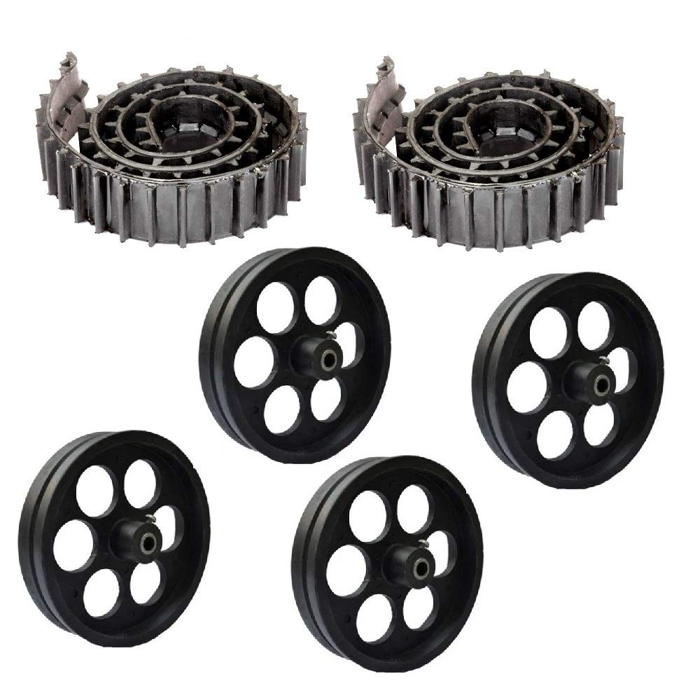 Rubber Track Belt + 4Pieces Pulley Wheel (100mm x 20mm)