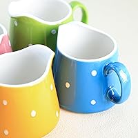 Vista 5 de CHOOLD Crema de cerámica de lunares con asa, jarra de crema de café y leche de 8.5 onzas para cocina