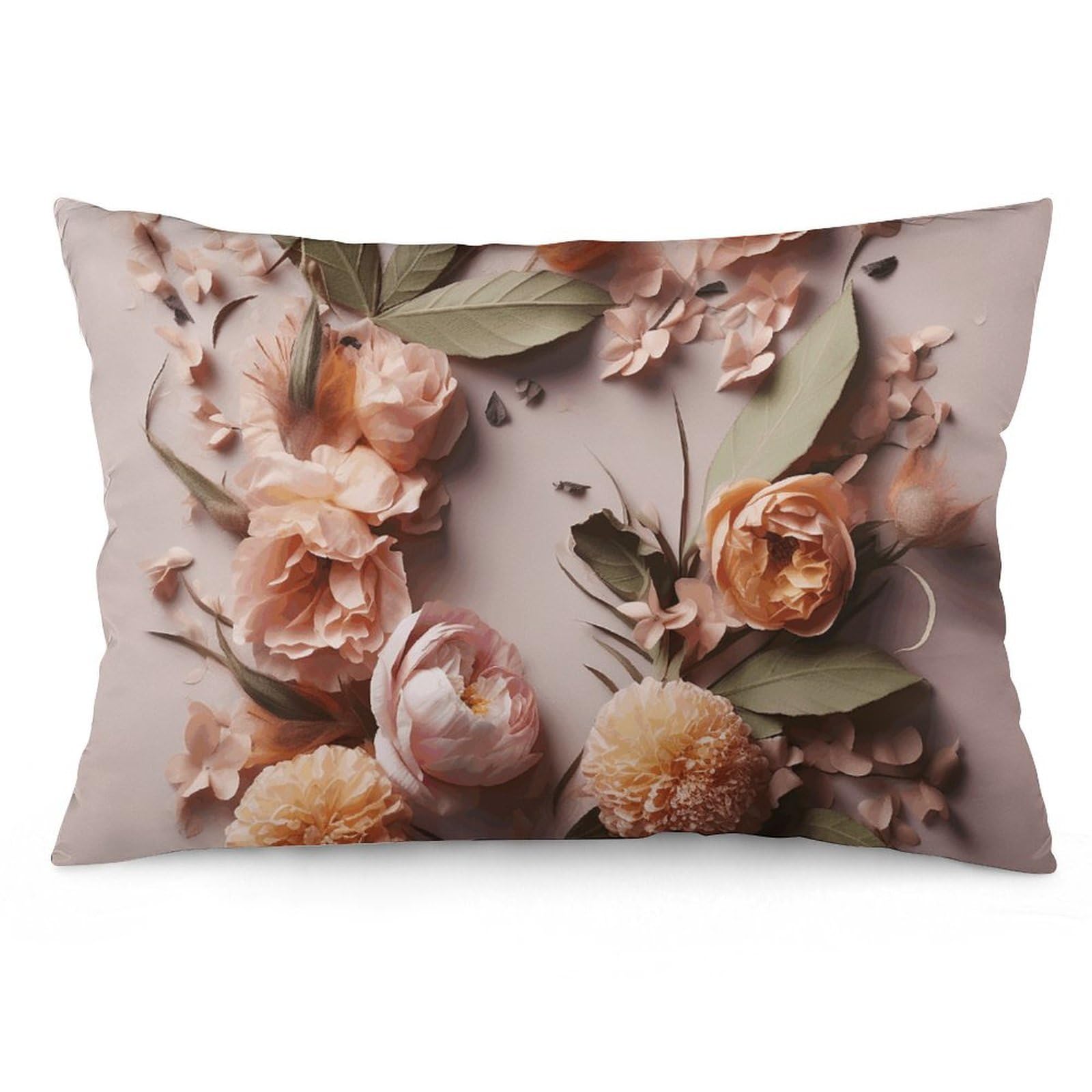 NONHAI 2 Pack Pillow Cases for Hair and Skin, Soft Breathable Pillow Case Covers with Hidden Zipper, Different Flowers Pillowcase 20"x30" Pillow Covers for Sleeping Gift