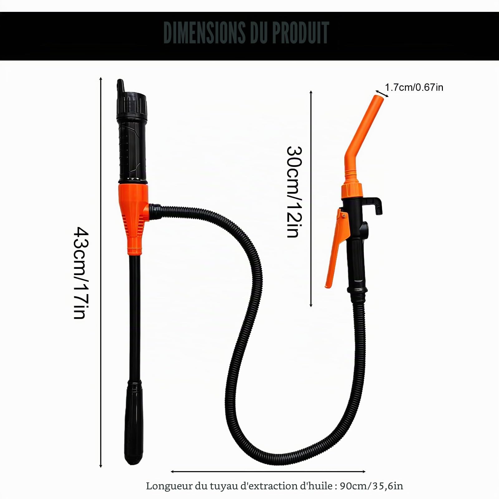 Pompe de transfert de liquide à piles 2,4 GPM : pompe de transfert électrique amovible, pompe à bidon électrique à gaz pour eau, huile légère et diesel dans le garage et le jardin (orange)