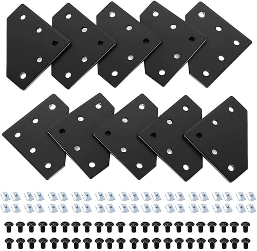 Miniatura 190 de 10 unids 2020 placa de extrusión de aluminio conector esquina L soporte 8020 V ranura hardware ranura T accesorios con tuercas en T y tornillos