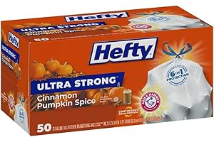 Hefty Ultra Strong Cinnamon Pumpkin Spice Tall Kitchen Trash Bags 13 Gallon