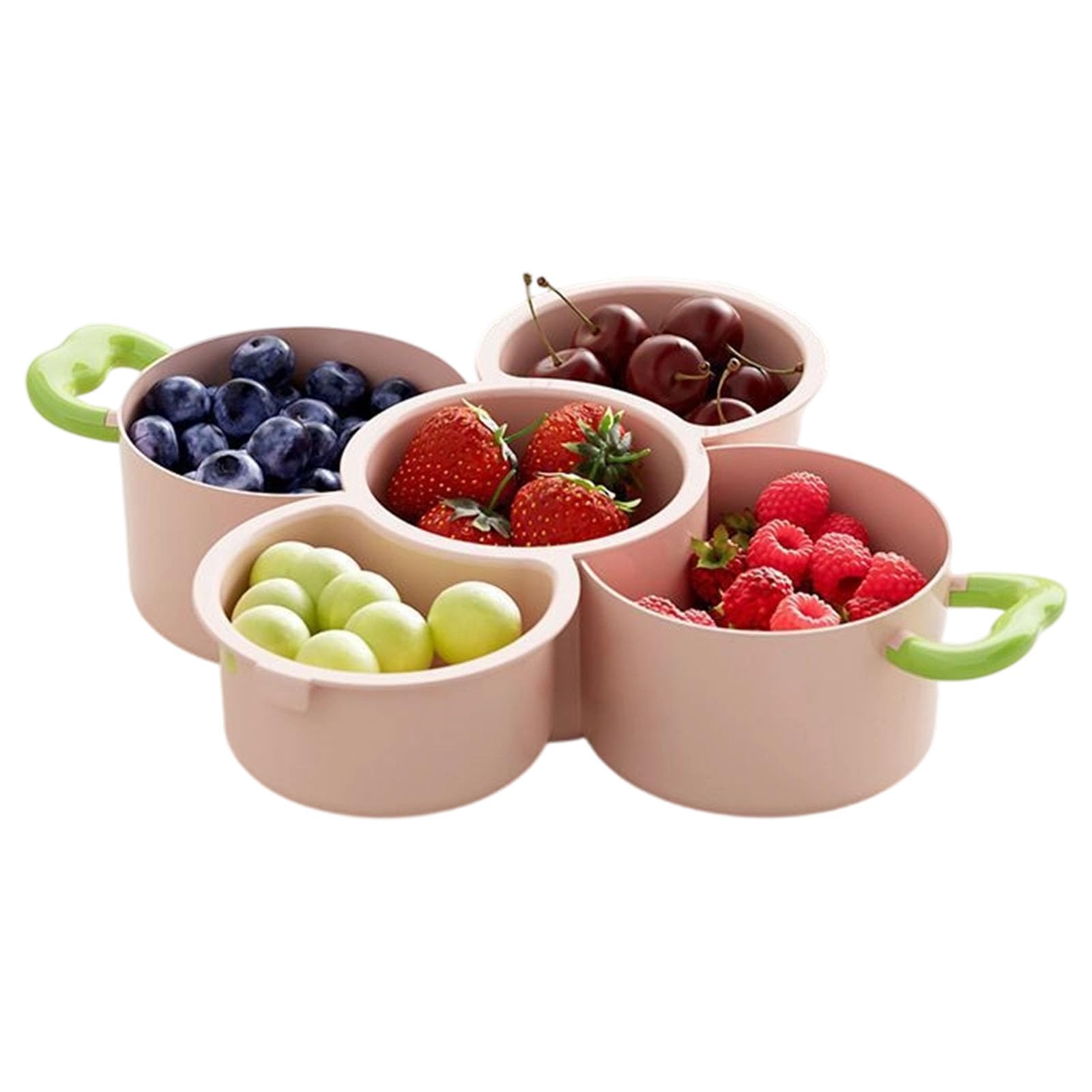 TFAOYS Of 1 Removable Drain Basket Fruit Bowl Double Layer Design for Hygienic Storage Snacks and Fruits PP Kitchen Accessory