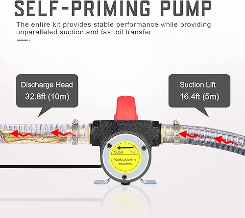 Miniatura 5 de Bomba de transferencia de aceite de combustible eléctrica de 12 V, kit de bomba extractora de transferencia de biodiésel, queroseno diésel, kit de