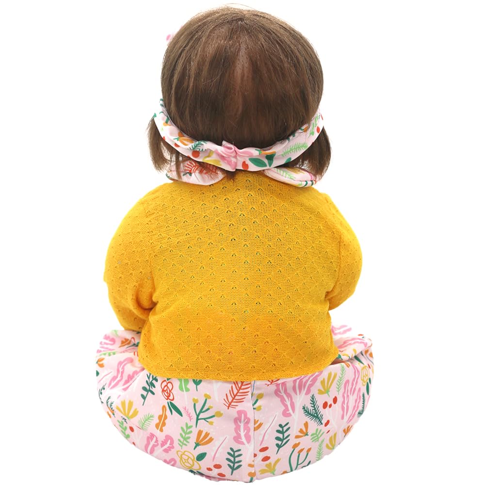 Conjunto De Ropa De Algodón Para Muñecas Reborn De 50-55 Cm – Falda Floral, Fácil De Poner Y Quitar