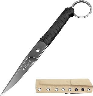 ZTCOLIFE Hunting Knife,Fixed-Blade Hunting Knives Multifunctional Survival Knife,2.6 Inch Blade Strong and Sharp Stainless Steel with Hard Molded Nylon Sheath For Outdoor Hunting Camping Fishing Hiking Self Defenses Field Survival Black