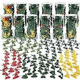 Liberty Imports Army Men Military Action Figures in 12 Mini Tubes Buckets - 600 Pieces Kids Toy Soldiers Combat Special Forces Party Favors Supplies