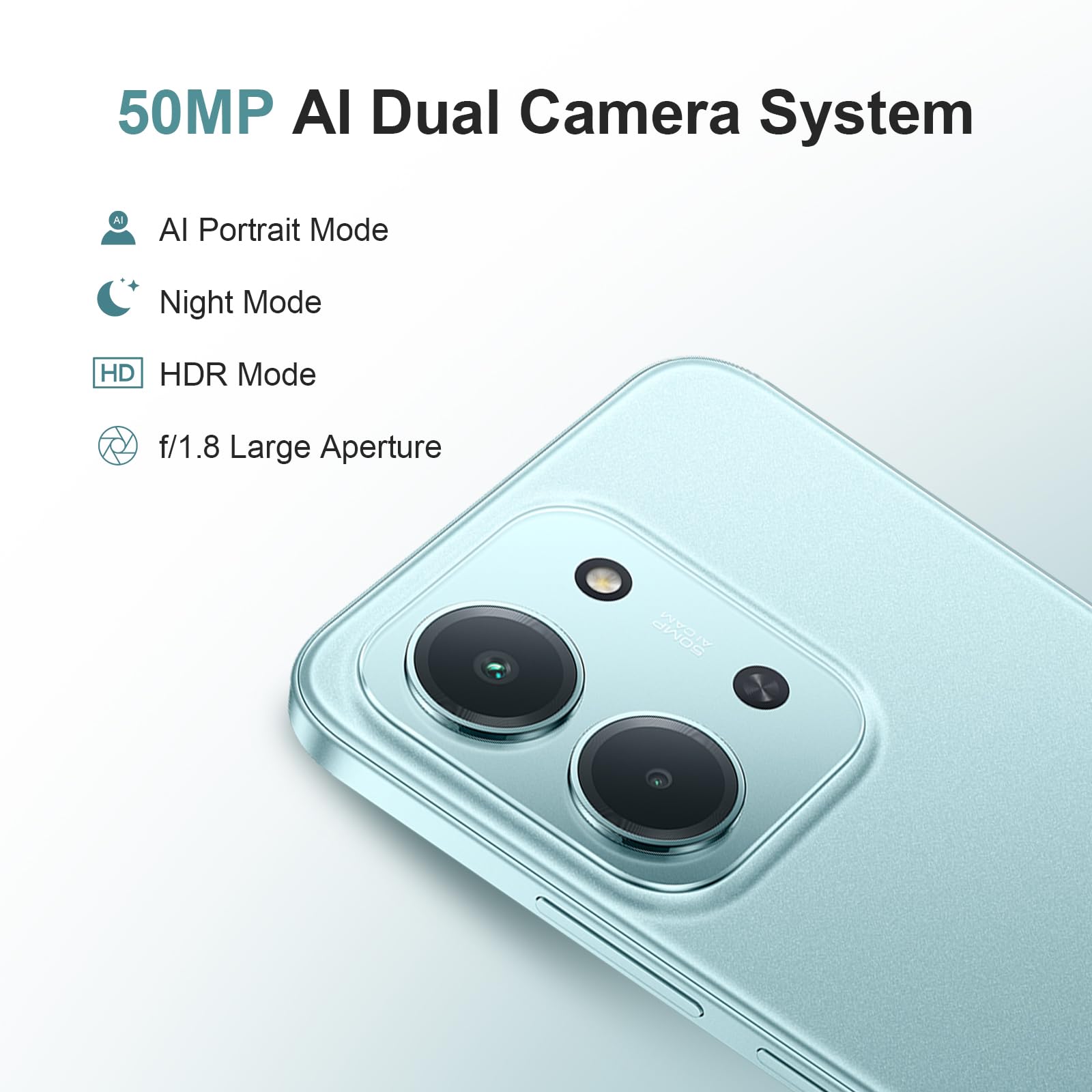Xiaomi Redmi 15C Smartphone - 4GB/128GB, 6.9" 50MP 120Hz, Dual SIM 4G, 6000mAh Mint Green