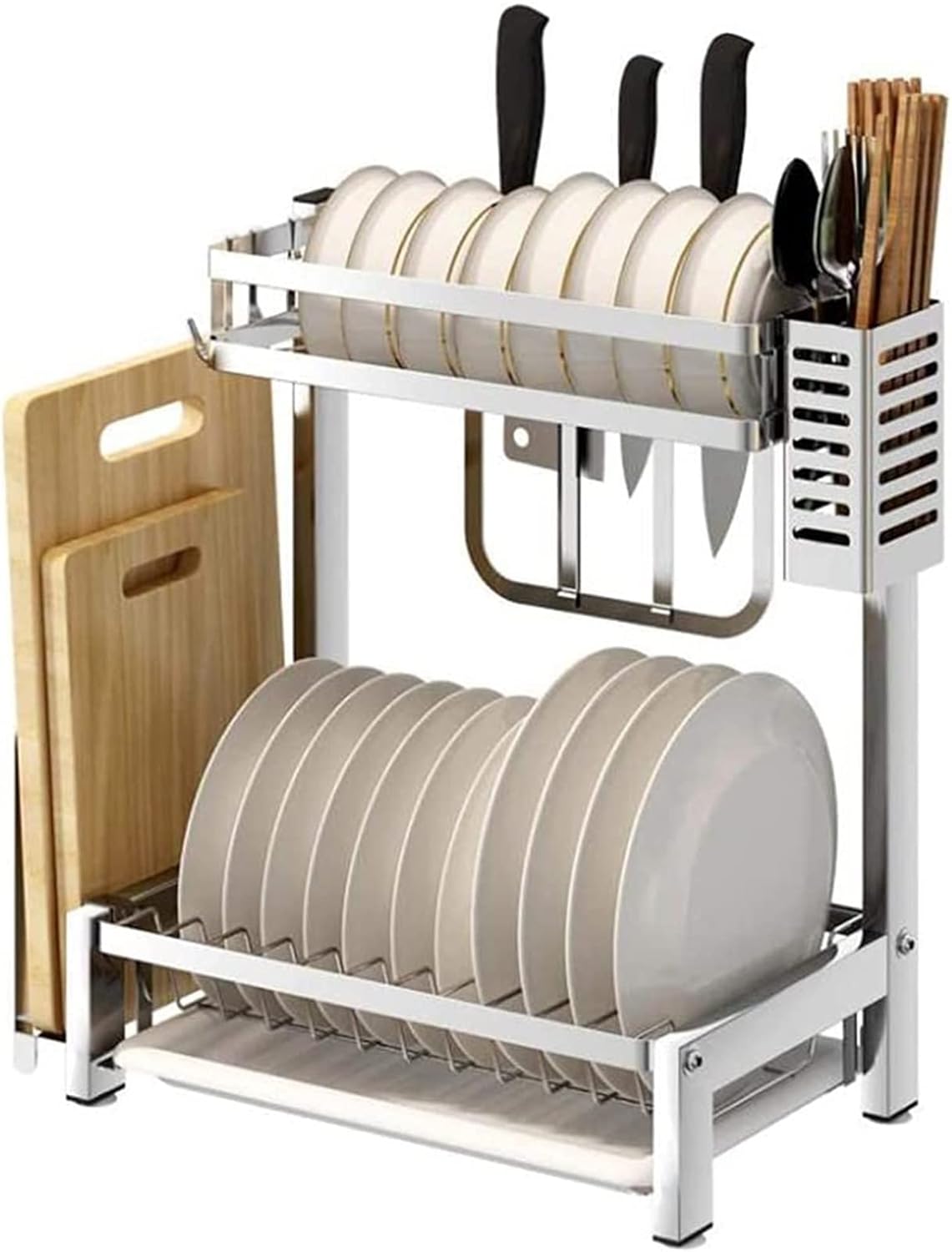 Cutlery Drain Rack, Storage Rack, Stainless Steel Dish Rack Dish Rack, Multifunctional Knife Rack Cup Rack