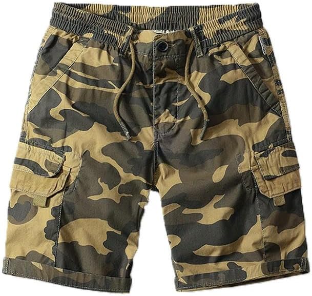Men's Summer Outdoors Casual Cargo Shorts Baggy Elastic Waist Breathable Straight
