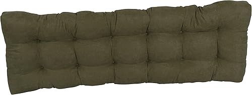 Miniatura 3 de Blazing Needles Cojín de banco copetudo de microgamuza, 60 x 19 pulgadas, verde cazador