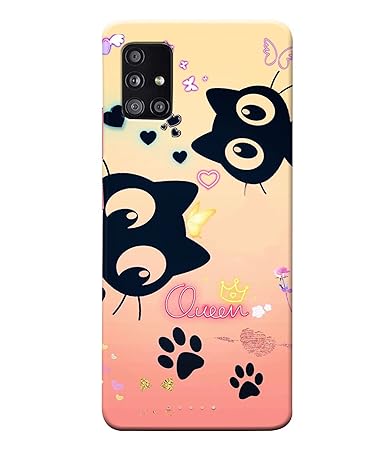 Mugruch Hard Back Case Cover for Samsung Galaxy A51 5G - Cute Queen Cat