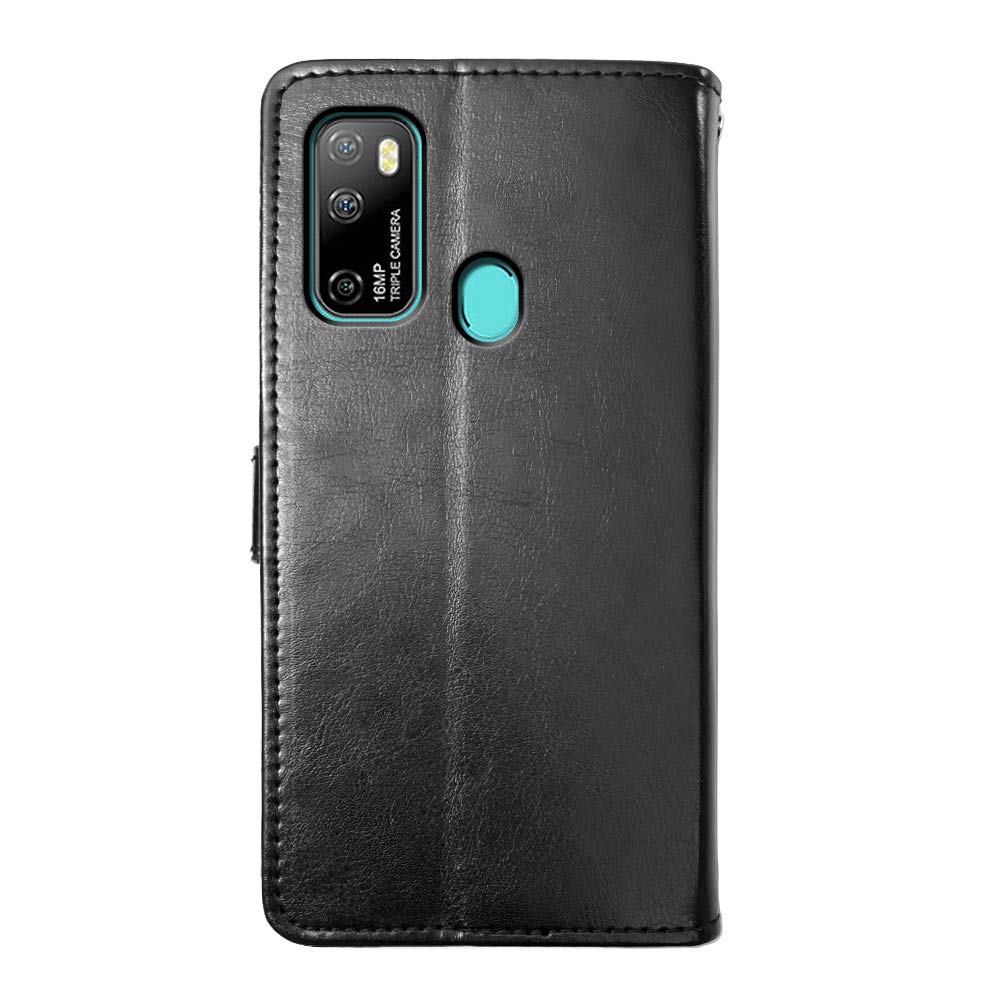 Gukas Vera Pelle Case per Ulefone Note 9P 6.52 TPU Silicone Genuine Flip Cover Custodia Caso Guscio Protettiva Portafoglio (Rosso Scuro