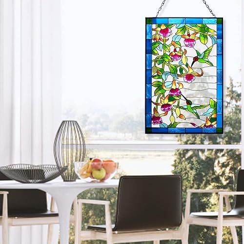 Miniatura 4 de VEWOGARDEN Colgadores para ventana de cristal de colibrí, panel atrapasoles con cadena + 12.7 pulgadas de metal para colgar en la pared del sol