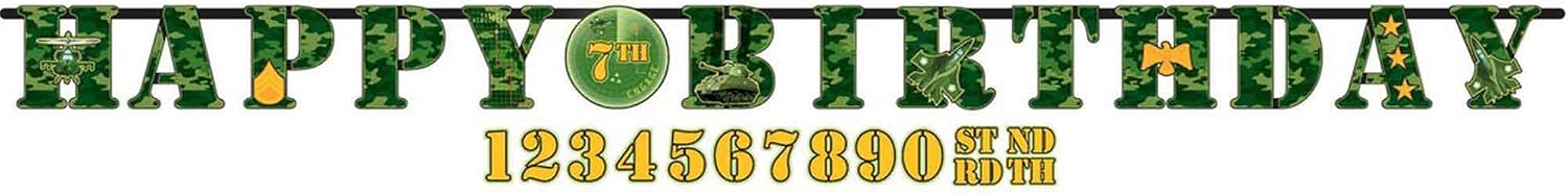 (1, USA Size -) - Amscan 3.2 x 25.4 cm Camouflage Add an Age Lette