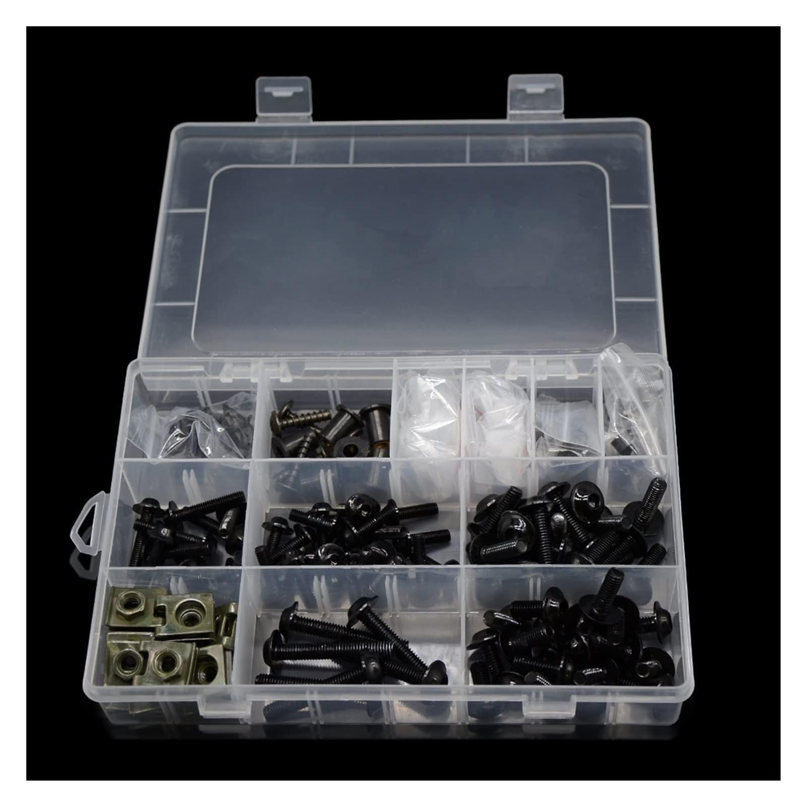 For Kawasaki For VERSYS 1000 For VULCAN S 650cc Z800 Z 1000SX Bodywork Screws Motorcycle Fairing Windshield Body Work Bolts Nuts Full Fairing Bolts Kit(Black)