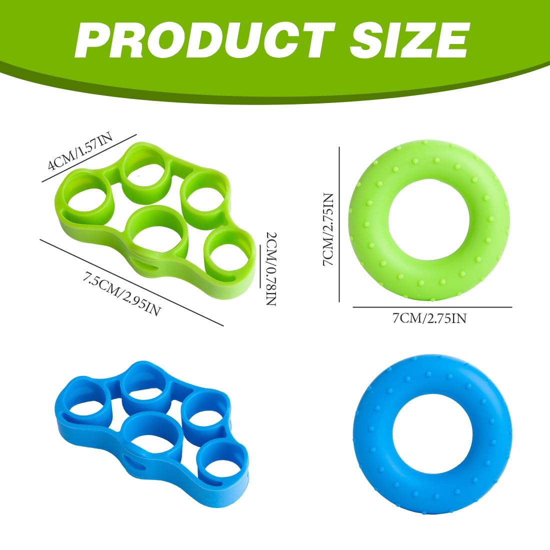 4 Pcs Set Per Allenamento Delle Mani E Delle Dita Forza Presa Trainer Avambraccio Allenatore Mano Dita Estensore Dita Grip Ring Allenamento Mano E Avambraccio