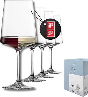 Zwiesel Glas Weingläser für Rot- & Weißwein Echo (4 Stk), Made in Germany | moderne Weingläser mit besonderer Bodenplatte, spülmaschinenfeste Tritan®-Kristallgläser