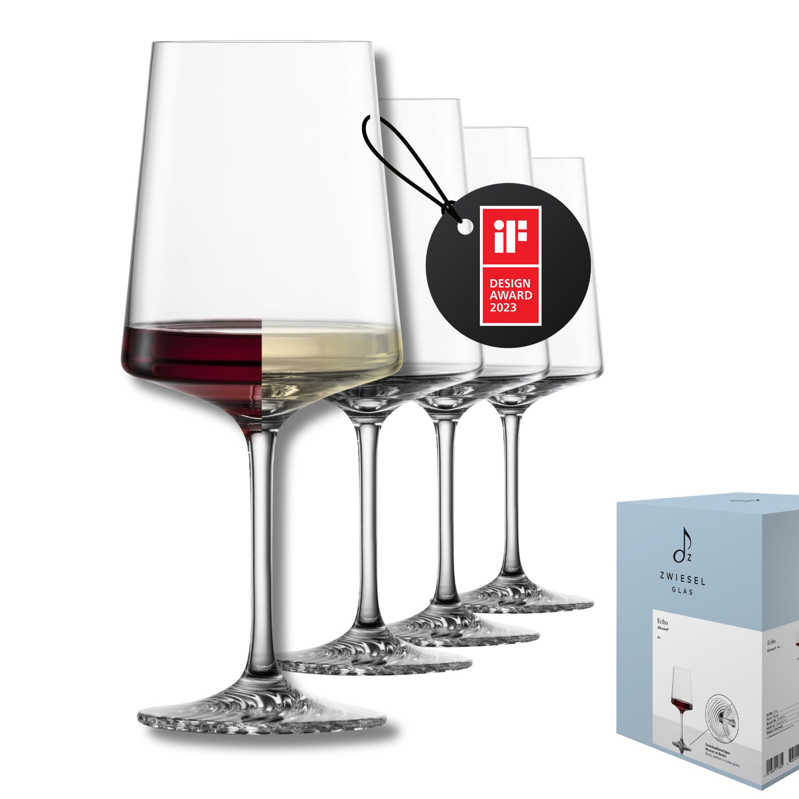 Verres à vin moderne Zwiesel Glas Echo en cristal Tritan premium