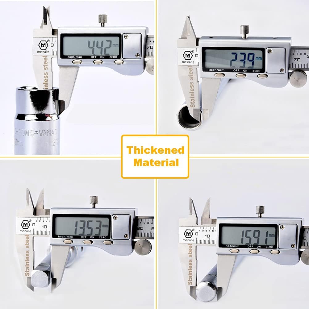 LEJOSTOL 23" Universal Extended Lug Wrench, 4 Way Tire Iron Nut Wrench Set with Storage Box and Standard Lug Nut Remover (17mm/19mm,21mm/23mm) for Heavy Duty Cross Wrench, Tire Wrench : Automotive