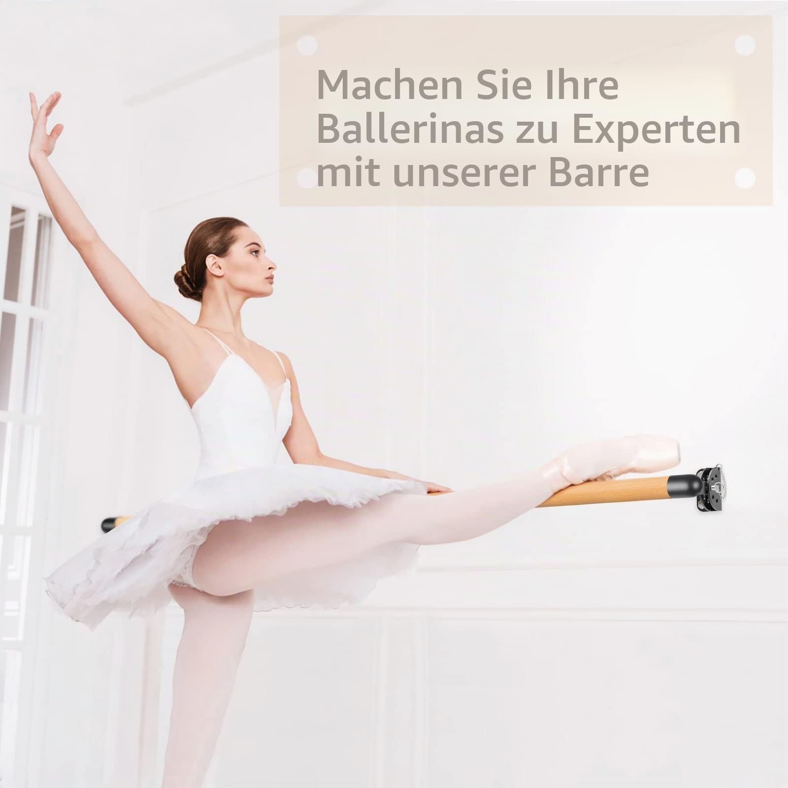 Kipika Traditionelles Ballett-Barre-System zur Wandmontage, Stretch/Tanzstange für Zuhause, Workout, Tanzausrüstung, langlebige Metallunterstützung, Höhenverstellung